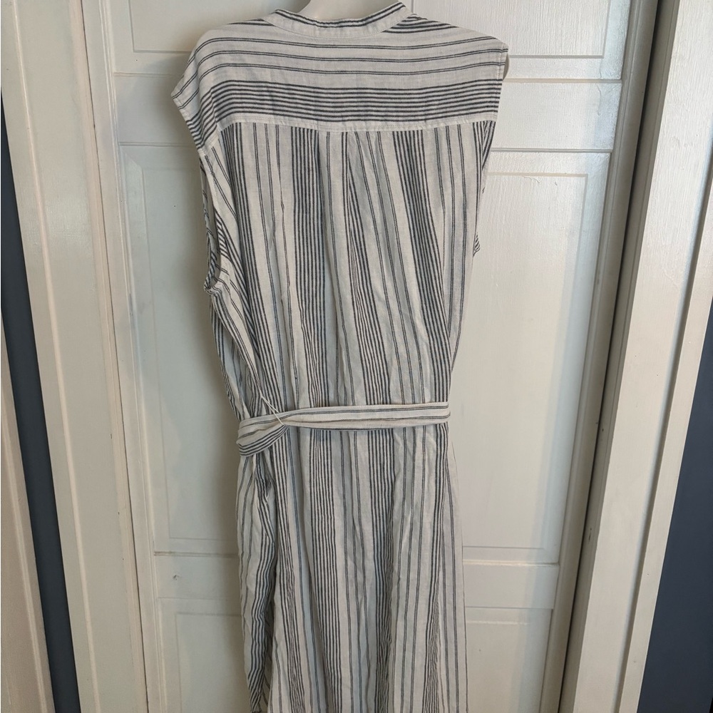 GAP Blue and White Linen Blend Striped Midi Dress XXL NWT - Picture 7 of 10